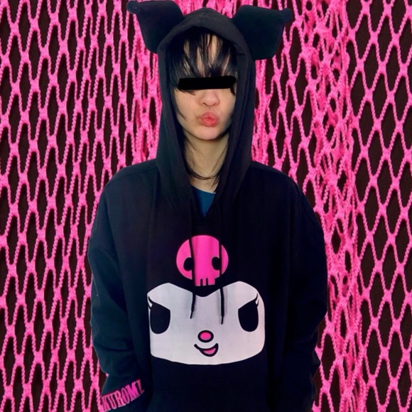 Rare Hot Topic Kuromi 3d Ears Hoodie 